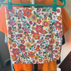 Love on a Hanger Floral Mini Pencil Skirt 70’s Vibe